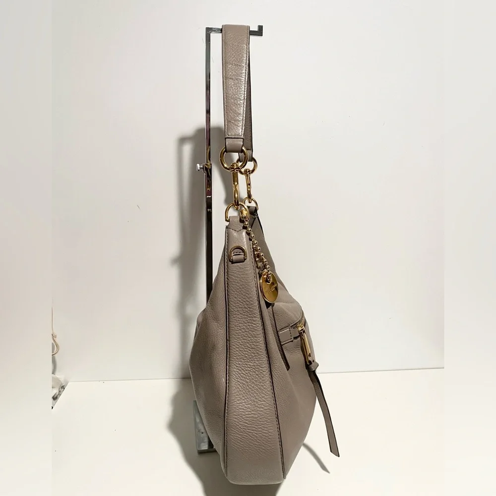 Marc Jacobs Taupe Leather Hobo Bag with Gold Hardware